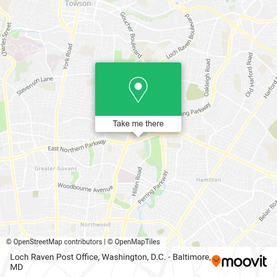 Loch Raven Post Office map
