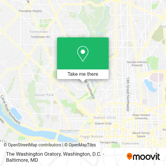 The Washington Oratory map