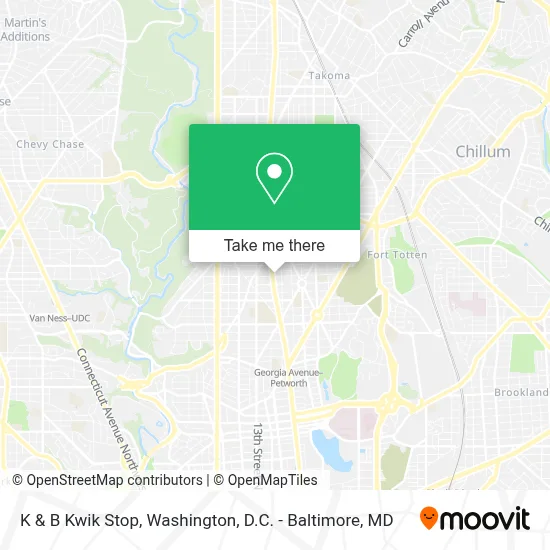 K & B Kwik Stop map