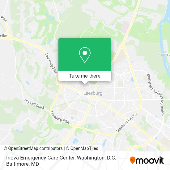 Inova Emergency Care Center map