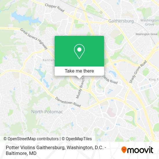 Potter Violins Gaithersburg map