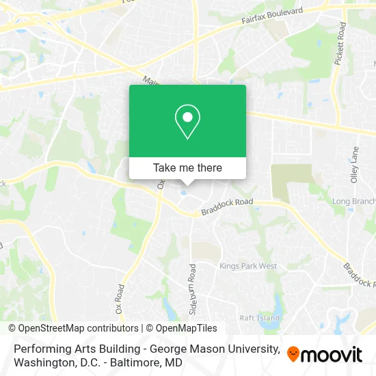Performing Arts Building - George Mason University map