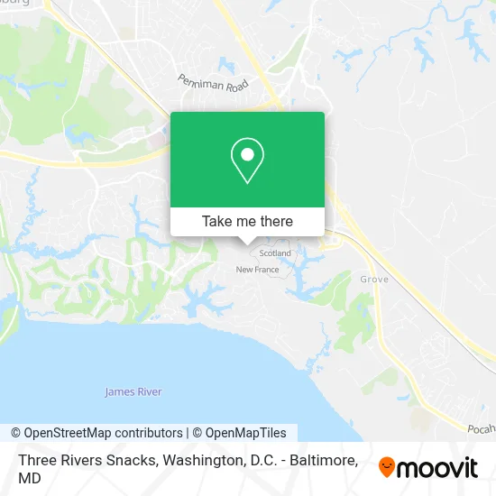 Three Rivers Snacks map