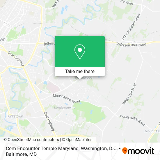 Cem Encounter Temple Maryland map