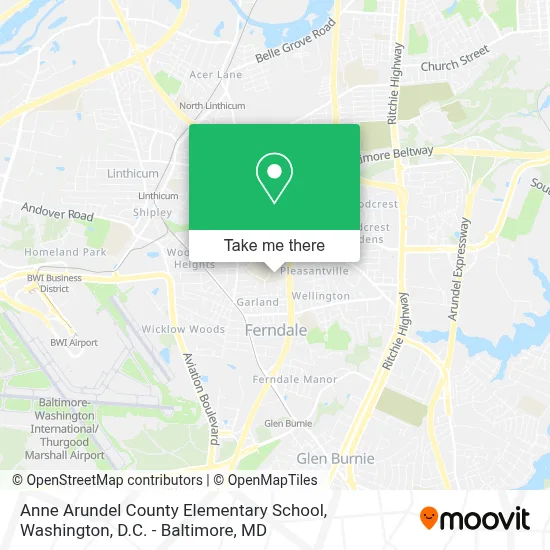 Anne Arundel County Elementary School map