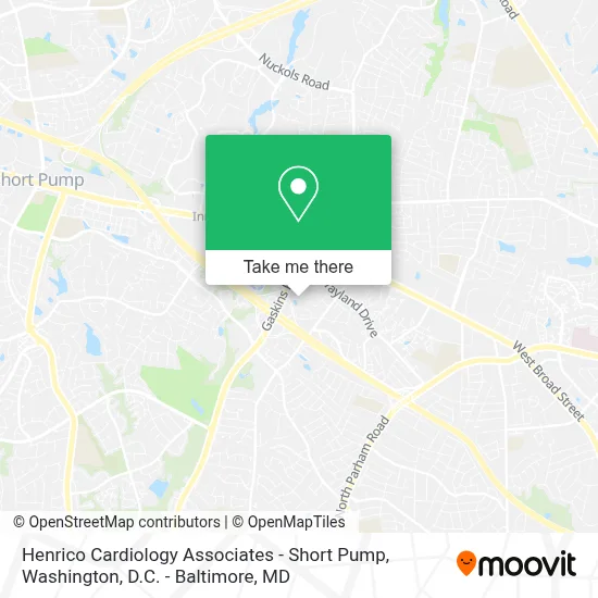 Henrico Cardiology Associates - Short Pump map