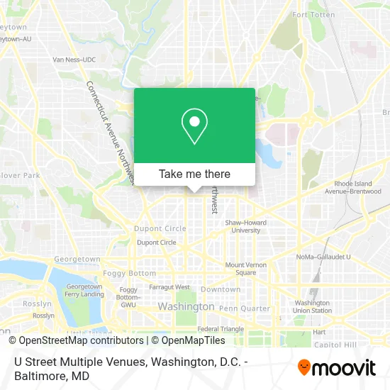 U Street Multiple Venues map