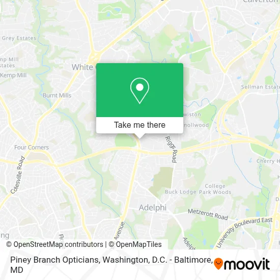 Piney Branch Opticians map