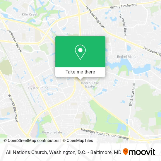 All Nations Church map