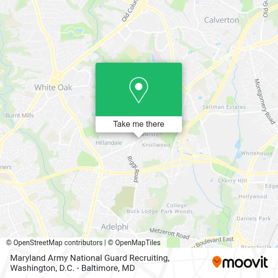 Maryland Army National Guard Recruiting map
