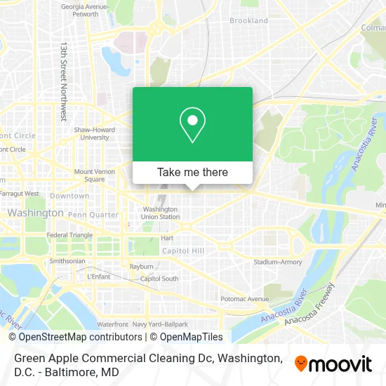 Green Apple Commercial Cleaning Dc map