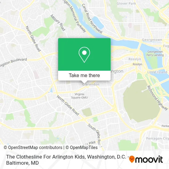 The Clothesline For Arlington Kids map