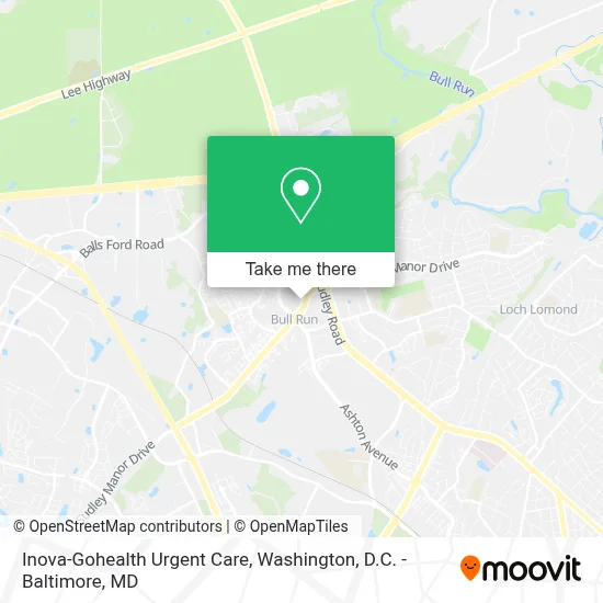 Inova-Gohealth Urgent Care map