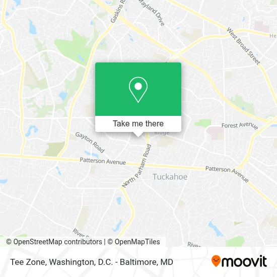 Tee Zone map