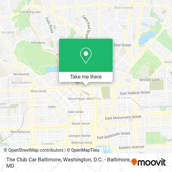 The Club Car Baltimore map