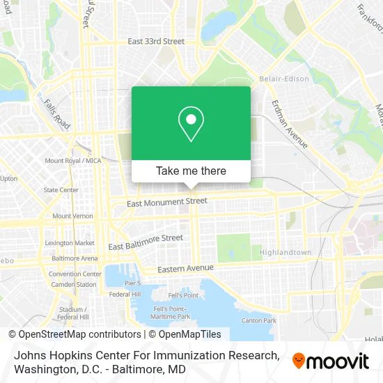 Johns Hopkins Center For Immunization Research map