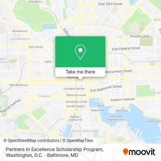 Partners In Excellence Scholarship Program map