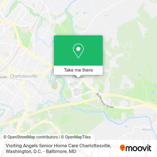 Visiting Angels Senior Home Care Charlottesville map