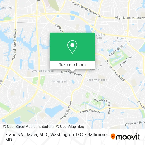 Francis V. Javier, M.D. map