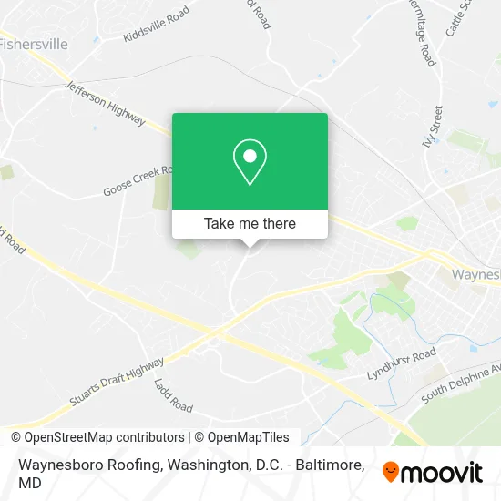 Waynesboro Roofing map