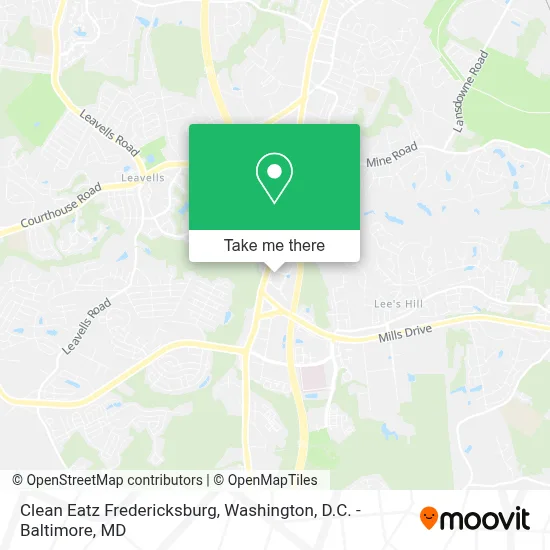 Clean Eatz Fredericksburg map