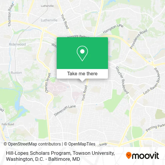 Hill-Lopes Scholars Program, Towson University map