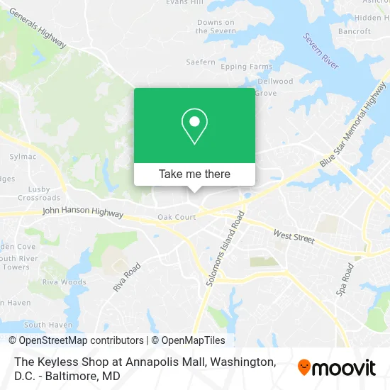 The Keyless Shop at Annapolis Mall map
