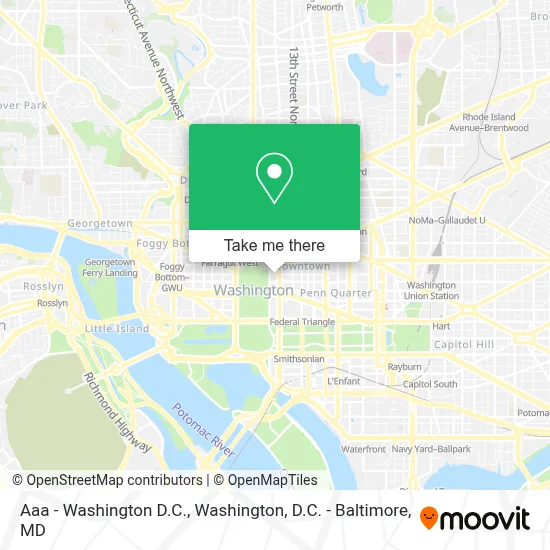Aaa - Washington D.C. map