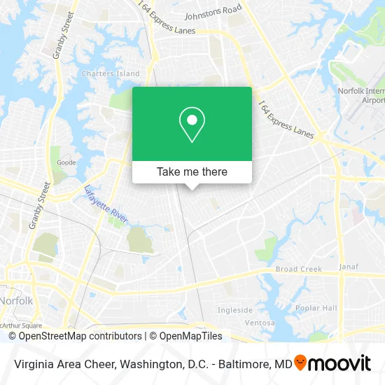 Virginia Area Cheer map