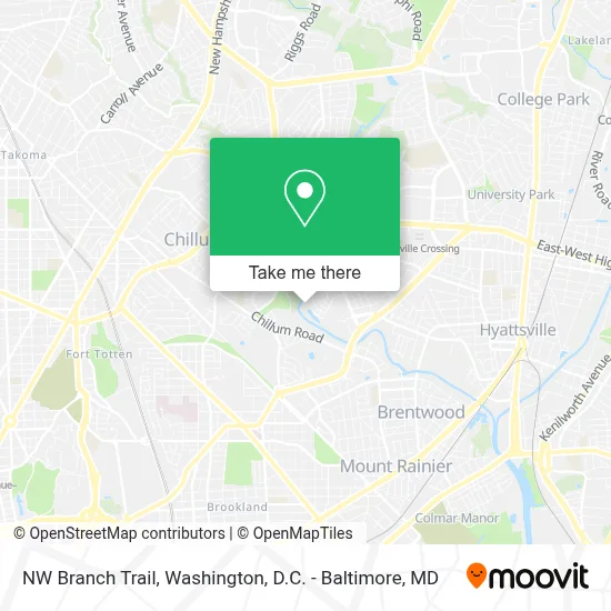 NW Branch Trail map