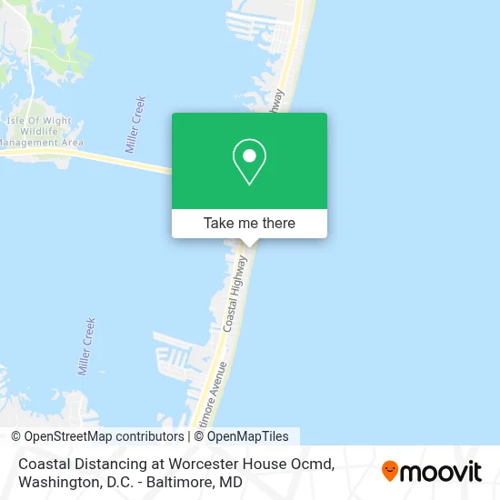 Coastal Distancing at Worcester House Ocmd map