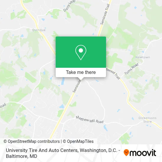University Tire And Auto Centers map