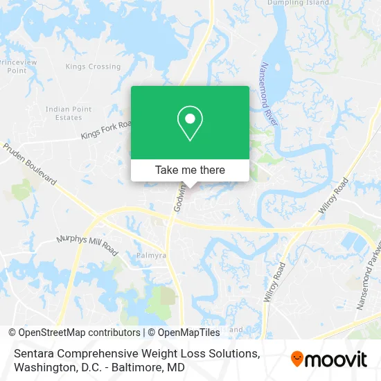 Sentara Comprehensive Weight Loss Solutions map