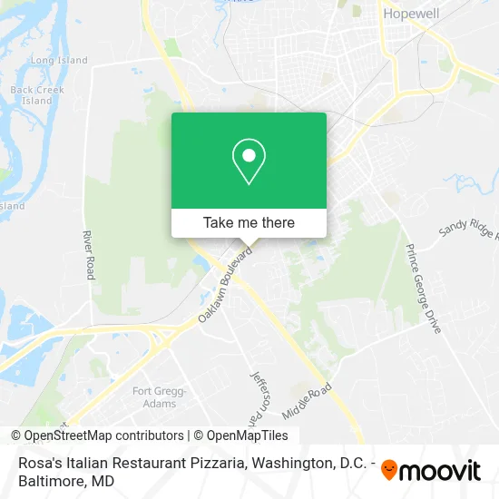 Rosa's Italian Restaurant Pizzaria map