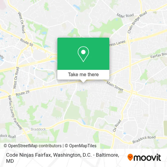 Code Ninjas Fairfax map