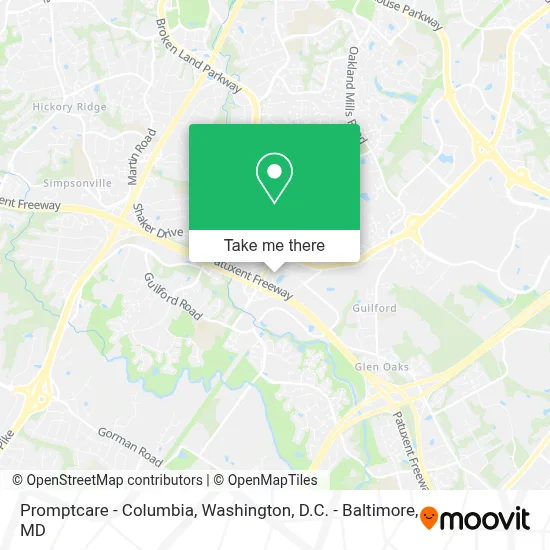 Promptcare - Columbia map