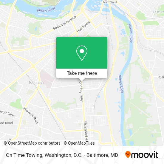 On Time Towing map