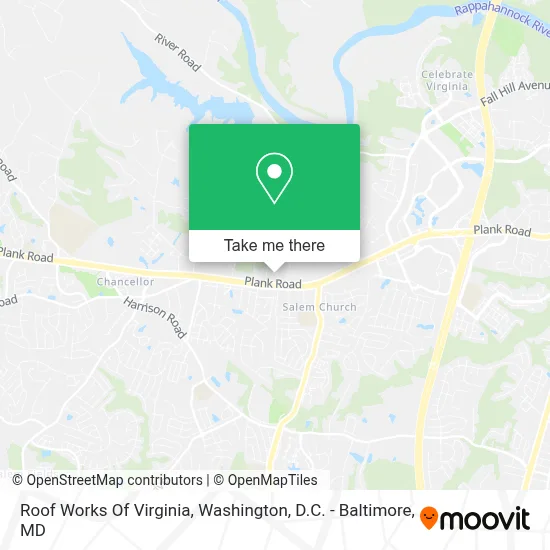 Roof Works Of Virginia map