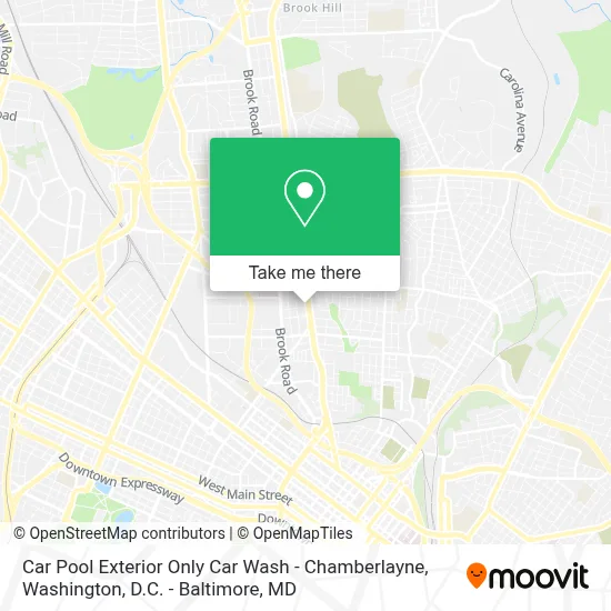 Car Pool Exterior Only Car Wash - Chamberlayne map