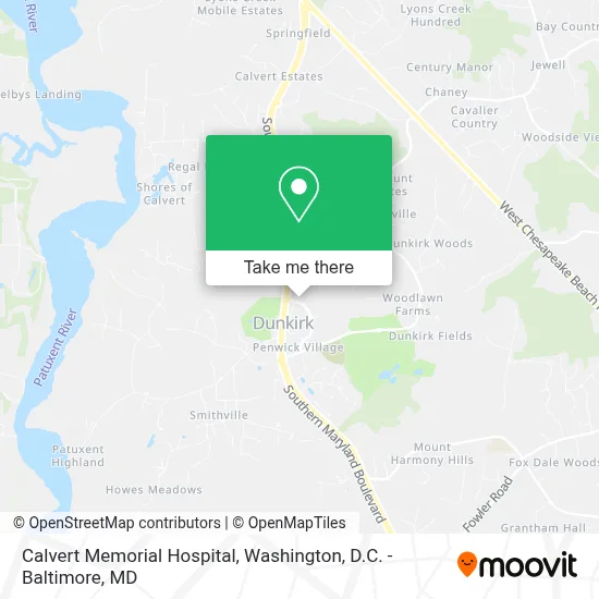 Calvert Memorial Hospital map