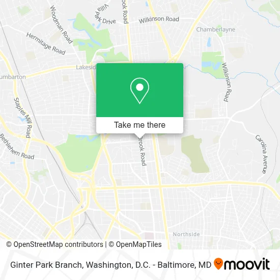 Ginter Park Branch map