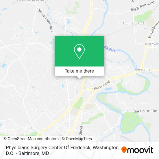 Physicians Surgery Center Of Frederick map