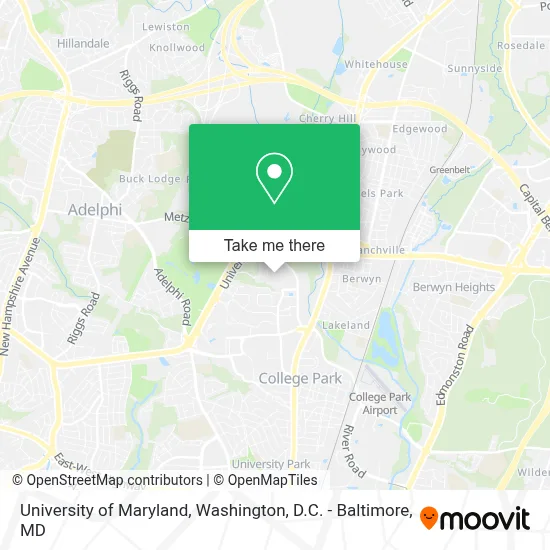 University Of Maryland map
