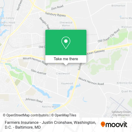 Farmers Insurance - Justin Cronshaw map