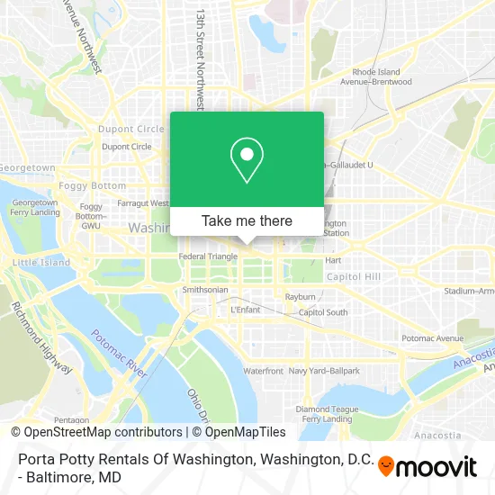 Porta Potty Rentals Of Washington map