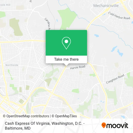 Cash Express Of Virginia map