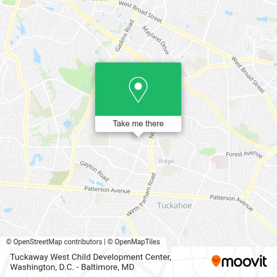 Tuckaway West Child Development Center map