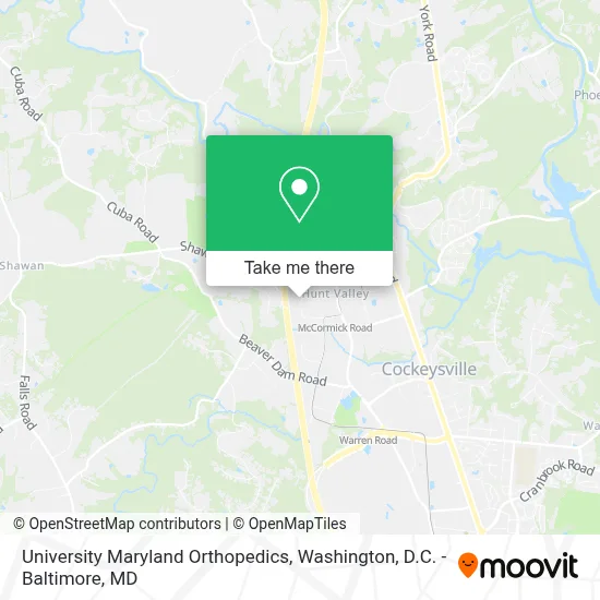 University Maryland Orthopedics map
