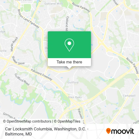 Car Locksmith Columbia map