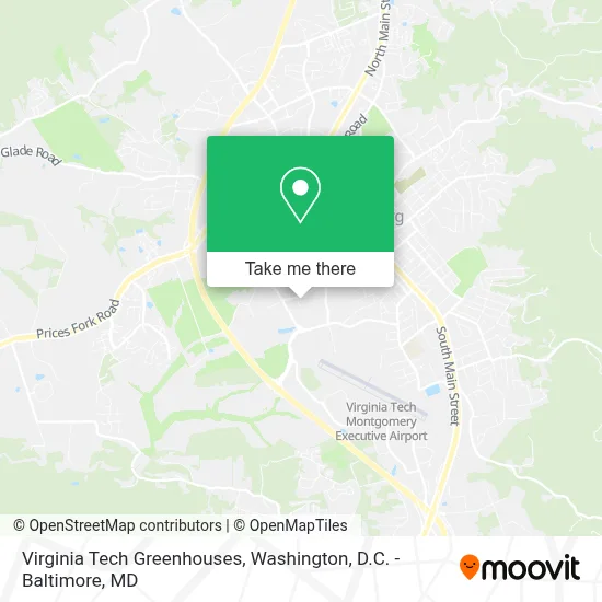 Virginia Tech Greenhouses map